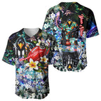 Personalized Collingwood Football Magpies Baseball Jersey Tropical Hibiscus Flowers - Pacific Fusion Style