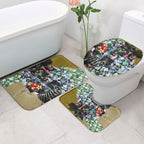 Personalized Collingwood Football Magpies Bathroom Set Tropical Hibiscus Flowers - Pacific Fusion Style