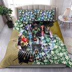 Personalized Collingwood Football Magpies Bedding Set Tropical Hibiscus Flowers - Pacific Fusion Style