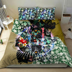 Personalized Collingwood Football Magpies Bedding Set Tropical Hibiscus Flowers - Pacific Fusion Style
