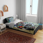Personalized Collingwood Football Magpies Bedding Set Tropical Hibiscus Flowers - Pacific Fusion Style