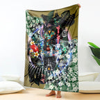 Personalized Collingwood Football Magpies Blanket Tropical Hibiscus Flowers - Pacific Fusion Style