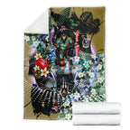 Personalized Collingwood Football Magpies Blanket Tropical Hibiscus Flowers - Pacific Fusion Style
