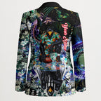 Personalized Collingwood Football Magpies Blazer Tropical Hibiscus Flowers - Pacific Fusion Style