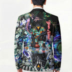 Personalized Collingwood Football Magpies Blazer Tropical Hibiscus Flowers - Pacific Fusion Style