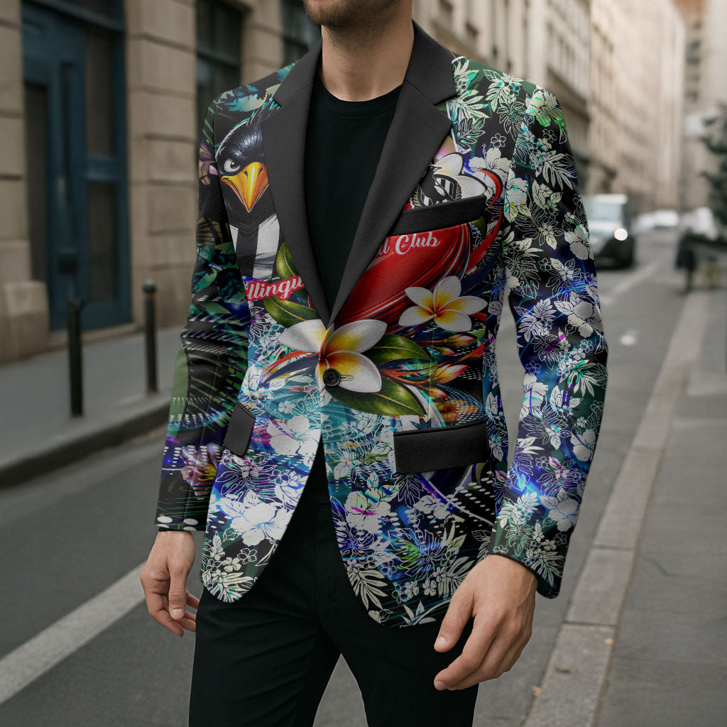 Personalized Collingwood Football Magpies Blazer Tropical Hibiscus Flowers - Pacific Fusion Style