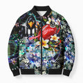 Personalized Collingwood Football Magpies Bomber Puffer Jacket Tropical Hibiscus Flowers - Pacific Fusion Style