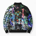 Personalized Collingwood Football Magpies Bomber Puffer Jacket Tropical Hibiscus Flowers - Pacific Fusion Style