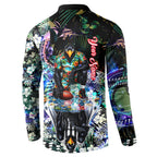 Personalized Collingwood Football Magpies Button Sweatshirt Tropical Hibiscus Flowers - Pacific Fusion Style