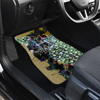Personalized Collingwood Football Magpies Car Mats Tropical Hibiscus Flowers - Pacific Fusion Style