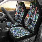 Personalized Collingwood Football Magpies Car Seat Cover Tropical Hibiscus Flowers - Pacific Fusion Style