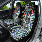 Personalized Collingwood Football Magpies Car Seat Cover Tropical Hibiscus Flowers - Pacific Fusion Style