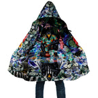 Personalized Collingwood Football Magpies Cloak Tropical Hibiscus Flowers - Pacific Fusion Style