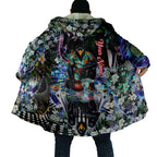 Personalized Collingwood Football Magpies Cloak Tropical Hibiscus Flowers - Pacific Fusion Style