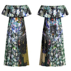 Personalized Collingwood Football Magpies Couples Matching Off Shoulder Maxi Dress and Long Sleeve Button Shirt Tropical Hibiscus Flowers - Pacific Fusion Style