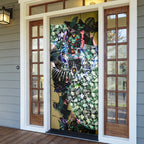 Personalized Collingwood Football Magpies Door Cover Tropical Hibiscus Flowers - Pacific Fusion Style