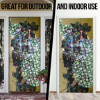Personalized Collingwood Football Magpies Door Cover Tropical Hibiscus Flowers - Pacific Fusion Style