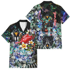 Personalized Collingwood Football Magpies Family Matching Puletasi and Hawaiian Shirt Tropical Hibiscus Flowers - Pacific Fusion Style