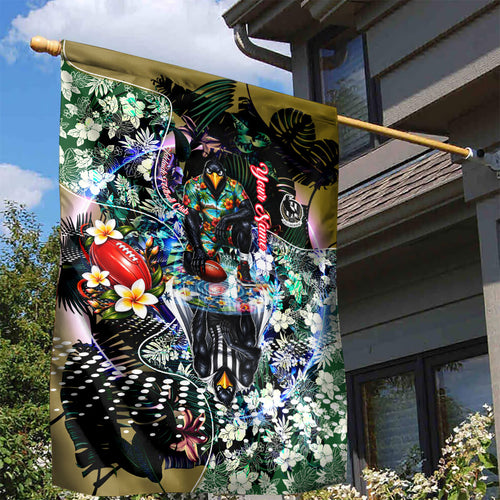 Personalized Collingwood Football Magpies Garden Flag Tropical Hibiscus Flowers - Pacific Fusion Style