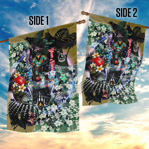 Personalized Collingwood Football Magpies Garden Flag Tropical Hibiscus Flowers - Pacific Fusion Style