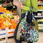 Personalized Collingwood Football Magpies Grocery Bag Tropical Hibiscus Flowers - Pacific Fusion Style