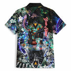 Personalized Collingwood Football Magpies Hawaiian Shirt Tropical Hibiscus Flowers - Pacific Fusion Style