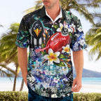 Personalized Collingwood Football Magpies Hawaiian Shirt Tropical Hibiscus Flowers - Pacific Fusion Style