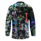 Personalized Collingwood Football Magpies Hockey Jersey Tropical Hibiscus Flowers - Pacific Fusion Style