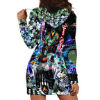 Personalized Collingwood Football Magpies Hoodie Dress Tropical Hibiscus Flowers - Pacific Fusion Style