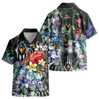 Personalized Collingwood Football Magpies Kid Hawaiian Shirt Tropical Hibiscus Flowers - Pacific Fusion Style