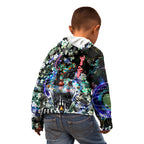 Personalized Collingwood Football Magpies Kid Hoodie Tropical Hibiscus Flowers - Pacific Fusion Style