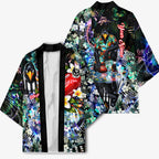 Personalized Collingwood Football Magpies Kimono Tropical Hibiscus Flowers - Pacific Fusion Style