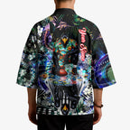 Personalized Collingwood Football Magpies Kimono Tropical Hibiscus Flowers - Pacific Fusion Style