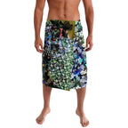 Personalized Collingwood Football Magpies Lavalava Tropical Hibiscus Flowers - Pacific Fusion Style