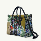 Personalized Collingwood Football Magpies Leather Bag Tropical Hibiscus Flowers - Pacific Fusion Style