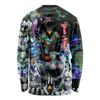 Personalized Collingwood Football Magpies Long Sleeve Shirt Tropical Hibiscus Flowers - Pacific Fusion Style
