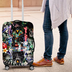 Personalized Collingwood Football Magpies Luggage Cover Tropical Hibiscus Flowers - Pacific Fusion Style