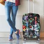 Personalized Collingwood Football Magpies Luggage Cover Tropical Hibiscus Flowers - Pacific Fusion Style