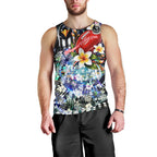 Personalized Collingwood Football Magpies Men Tank Top Tropical Hibiscus Flowers - Pacific Fusion Style