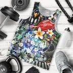 Personalized Collingwood Football Magpies Men Tank Top Tropical Hibiscus Flowers - Pacific Fusion Style