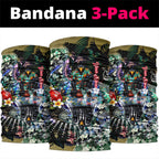 Personalized Collingwood Football Magpies Neck Gaiter Tropical Hibiscus Flowers - Pacific Fusion Style