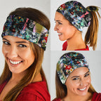 Personalized Collingwood Football Magpies Neck Gaiter Tropical Hibiscus Flowers - Pacific Fusion Style