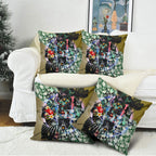 Personalized Collingwood Football Magpies Pillow Cover Tropical Hibiscus Flowers - Pacific Fusion Style