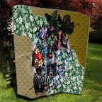 Personalized Collingwood Football Magpies Quilt Tropical Hibiscus Flowers - Pacific Fusion Style