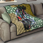 Personalized Collingwood Football Magpies Quilt Tropical Hibiscus Flowers - Pacific Fusion Style