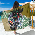 Personalized Collingwood Football Magpies Sarong Tropical Hibiscus Flowers - Pacific Fusion Style