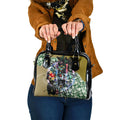 Personalized Collingwood Football Magpies Shoulder Handbag Tropical Hibiscus Flowers - Pacific Fusion Style