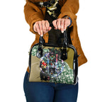 Personalized Collingwood Football Magpies Shoulder Handbag Tropical Hibiscus Flowers - Pacific Fusion Style