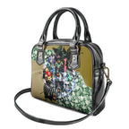 Personalized Collingwood Football Magpies Shoulder Handbag Tropical Hibiscus Flowers - Pacific Fusion Style
