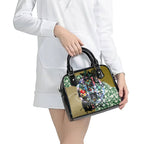 Personalized Collingwood Football Magpies Shoulder Handbag Tropical Hibiscus Flowers - Pacific Fusion Style